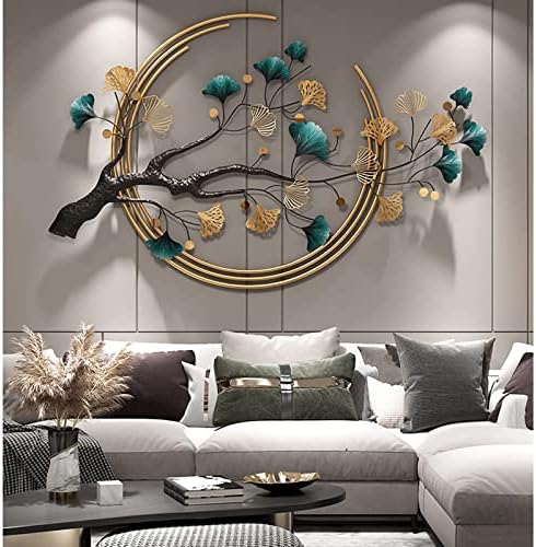 Futyli 53 Inch Ginkgo Leaf Metal Wall Art Sculpture