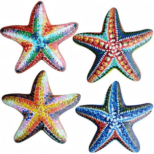 Metal Starfish Wall Decor Set of 4 - 69in Rust-Proof Coastal Art