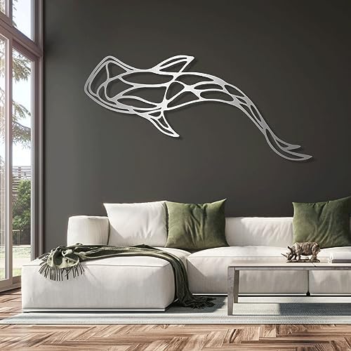 Cadeali Metal Fish Wall Art 46x15 Black
