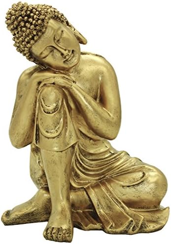 BRABUD Resin Buddha Statue 1063 Inch Gold Home Decor