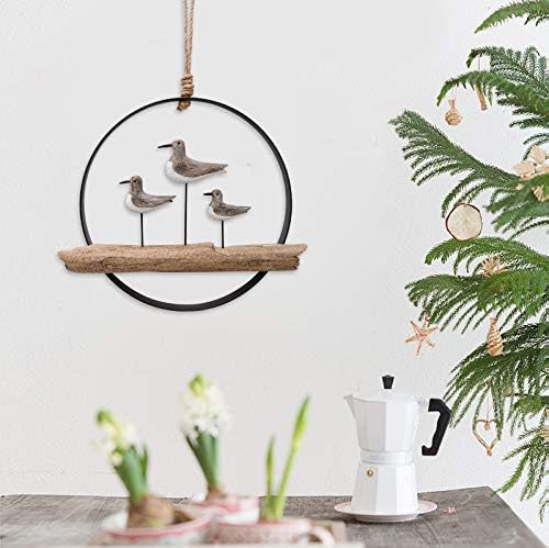 Rustic Wooden Seabird Wall Hanging Decor