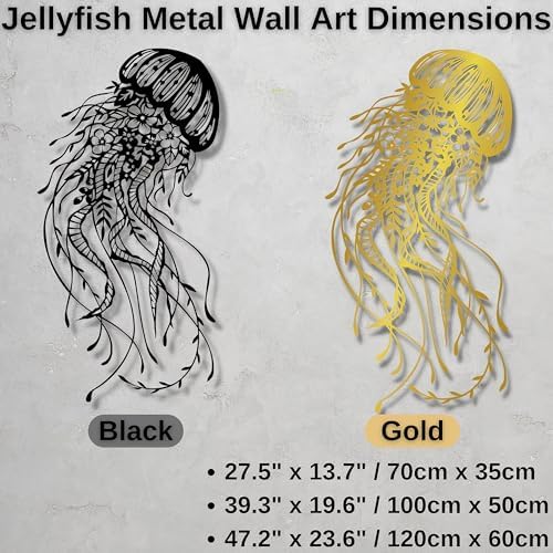 PLTZCRAFT Jellyfish Metal Wall Art Decor Sculpture