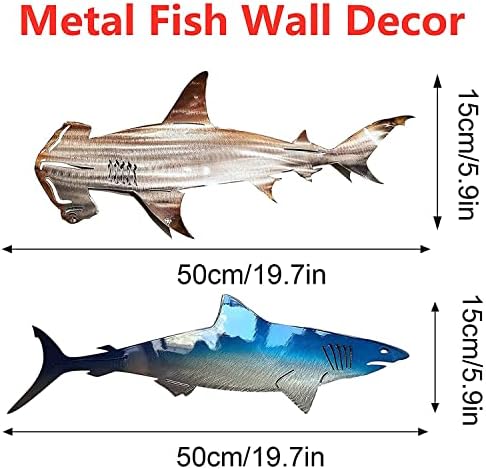 Shiny Shark Metal Wall Decor Art Sculpture