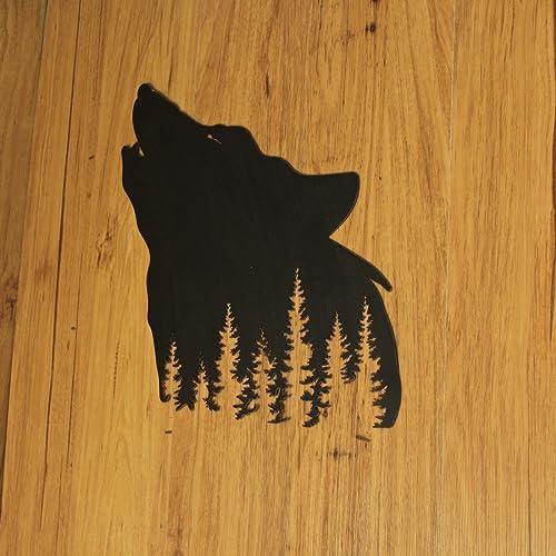 Matte Black Wolf Silhouette Wall Sculpture - 17 Inch Focal Point