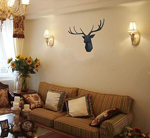 Faux Taxidermy Deer Head Wall Sculpture - Black 8 Point Buck