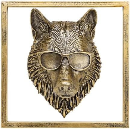 JJALIGHTS Wolf Wall Decor with Metal Frame