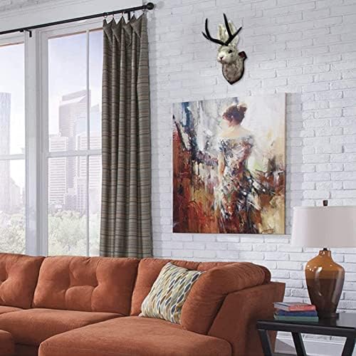 Animal Head Wall Decor with Rustic Antlers