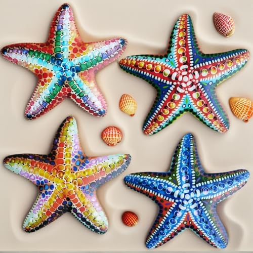 Metal Starfish Wall Decor Set of 4 - 69in Rust-Proof Coastal Art