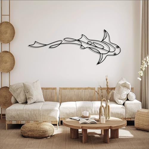 ICEWQOQU Shark Metal Wall Decor - Modern Design