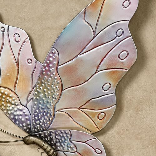 Touch of Class Butterflies in Flight Wall Art Set of Two - Gold Pink Blue Purple Orange