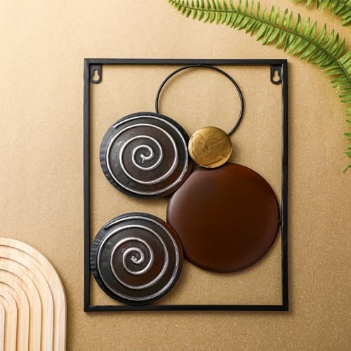 Tandefio 4 Pcs Round Metal Wall Art Sculpture Decor
