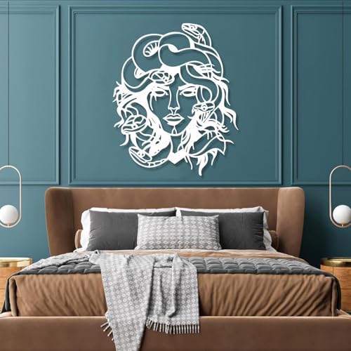 Medusa Head Metal Wall Art Black 28x33 Inches