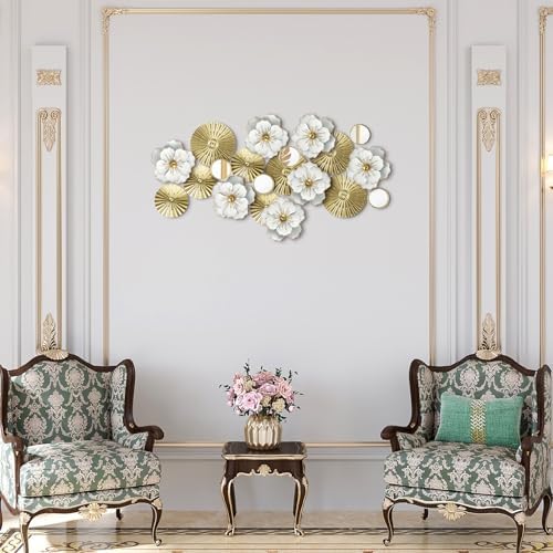 Briwooody 20 Pcs Metal Flower Wall Decor