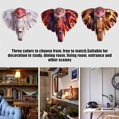Artificial Resin Elephant Head Wall Sculpture 3D Large Faux Taxidermy Wall Decor