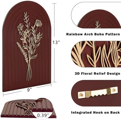 Heiple 3D Boho Floral Wall Decor Set Of 3