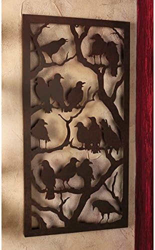Design Toscano Night of the Ravens Wall Sculpture 11 Inch Antique Black Finish