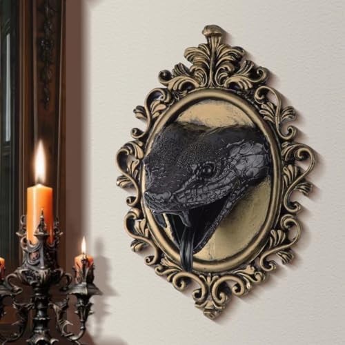 Gothic Animal Head Wall Sculpture Snake Decor