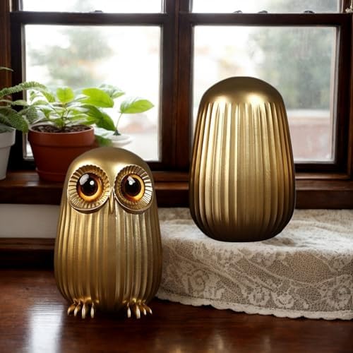 Elegant Gold Owl Figurine Decor for Home