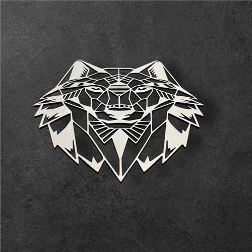 Modern 3D Geometric Wolf Wall Art