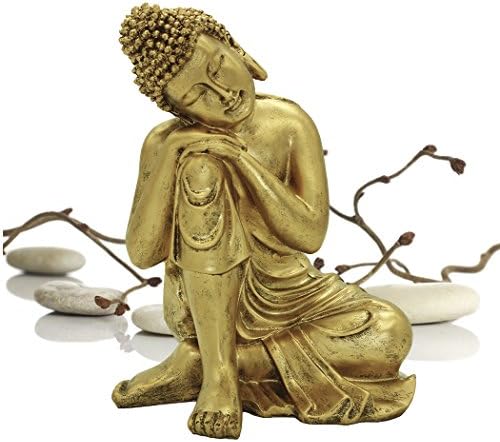 BRABUD Resin Buddha Statue 1063 Inch Gold Home Decor