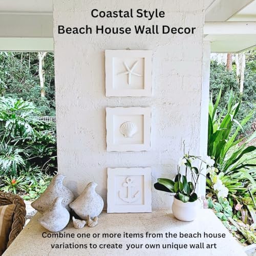 DECOR BIZZ Starfish Wall Decor Framed with Nautical Rope