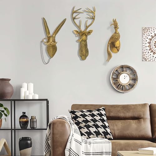 Vintage Bronzed Bird Wall Sculpture Decor