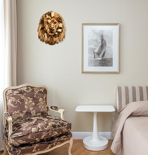 Guichifun Gold Lion Head Wall Sculpture - 143 Inch Resin Wall Decor