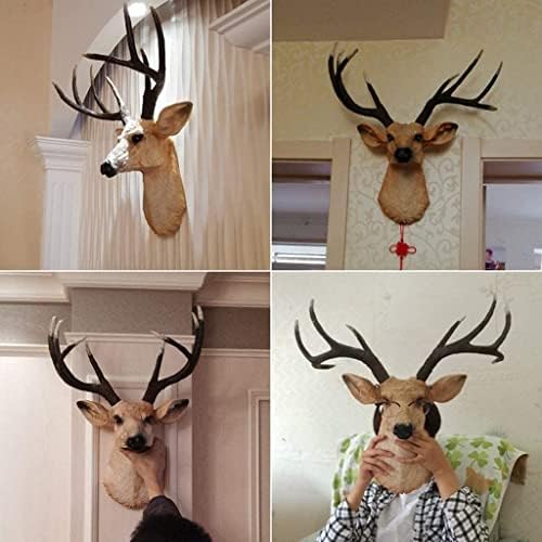 Retro Resin Deer Head Wall Sculpture Decor