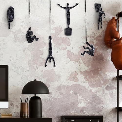 Set of 6 Climbing Man Wall Sculptures