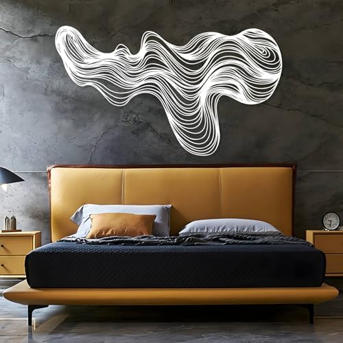 Abstract Lines Metal Art Wall Decor 24x13 Inch
