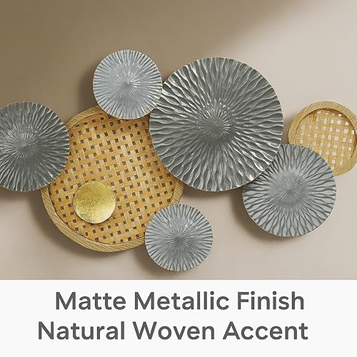Modern Interconnected Ring Metal Wall Art 35x19