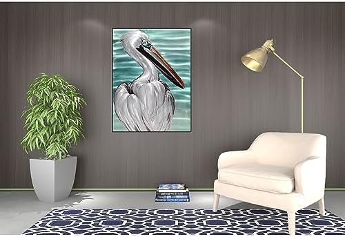 SYGALLERIER Metal Wall Art - Handcrafted Pelican Sculpture 24x16 Inch Coastal Decor