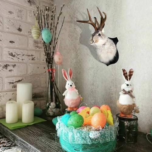 JOYWU Jackalope Wall Decor 10 In Easter Bunny Sculpture