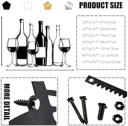 YDONVTI Metal Wine Wall Decor 53x39 Inch