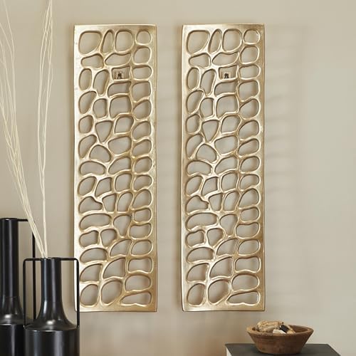 Deco 79 Gold Aluminum Wall Sculpture Set of 2