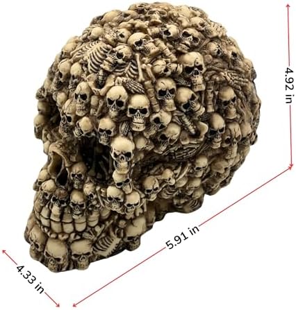 Realistic 3D Skull Decor Figurine for Home and Halloween