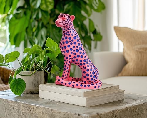 Quoowiit Leopard Sculpture Home Decor Statue