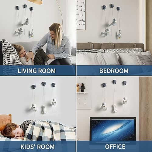 3Pcs Astronaut Wall Sculptures 3D Space Decor for Kids Room