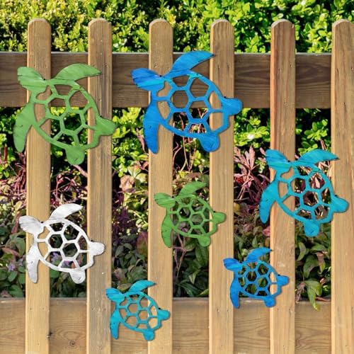 7 Pcs Metal Sea Turtle Wall Art Decor Set