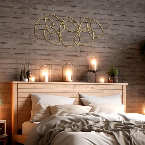 Hicarer 3 Pcs Interlocking Gold Rings Wall Sculpture