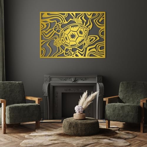 Tawinone Sea Turtle Wall Decor Gold 47x33cm
