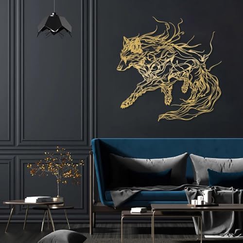 Wolf Metal Wall Art - Nature Themed Bedroom Decor