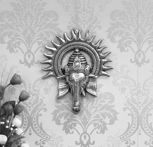 IS4A Silver Ganesha Wall Hanging Idol for Prosperity and Good Luck