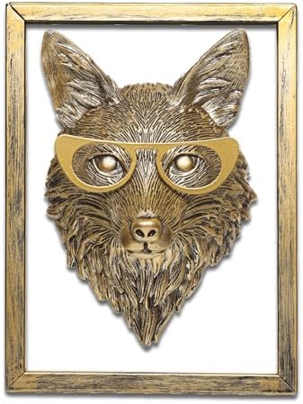 Animal Heads Wall Decor with Metal Frame 1