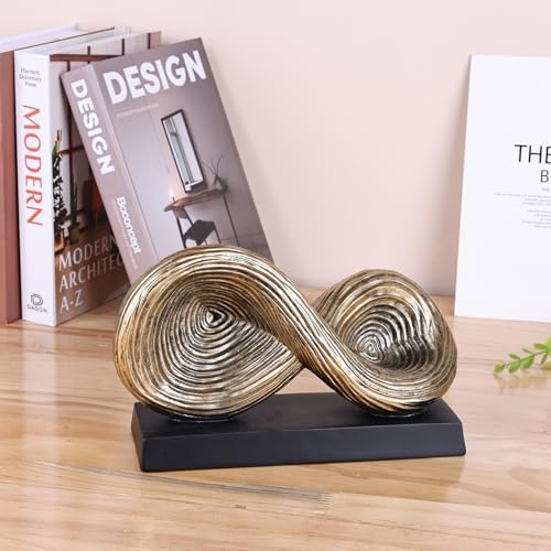 Abstract Art Infinity Loop Sculpture in Gold