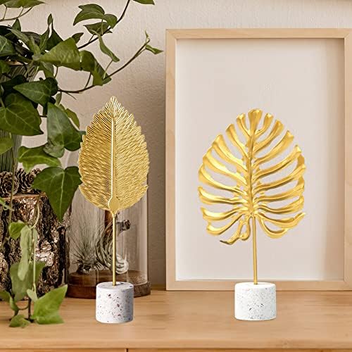 Gold Leaf Statues Modern Metal Desk Decoration