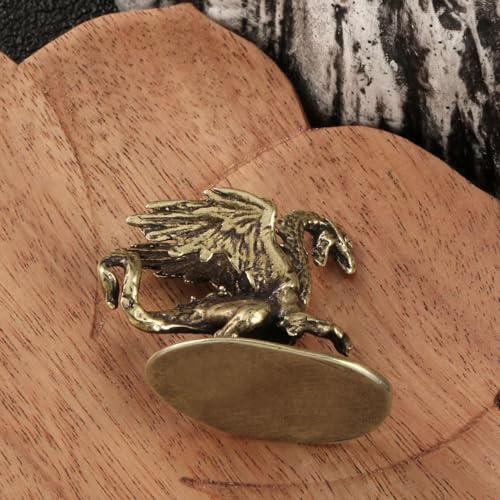 Leheybia Golden Brass Magic Dragon Statue Ornament