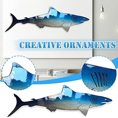 Oceanmapsa Metal Shark Wall Art Decor 10 in