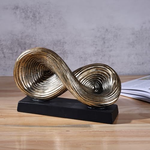 Abstract Art Infinity Loop Sculpture in Gold
