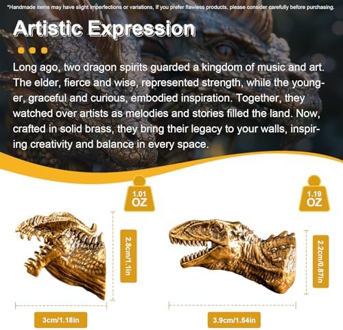 CHOVY Vintage Brass Banjo Dragon Head Wall Decor